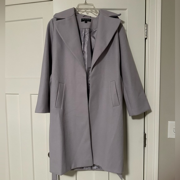 Miss Selfridge Midi Coat in Purple - Picture 3 of 5